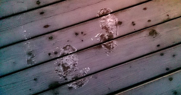 Deep frost on the docks in the morning