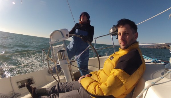 Rose and I out in the Pacific