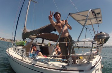 At anchor off Santa Cruz