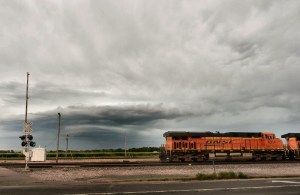 Storm and train