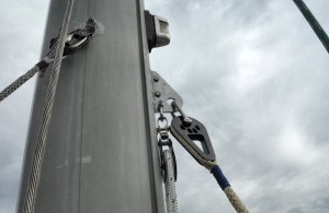 Forestay attachment on the mast