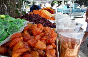 Topping up on a couple of kilos of dried fruit